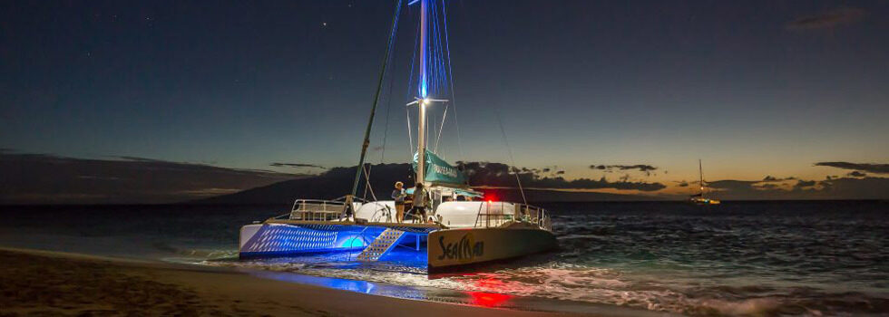 Kaanapali Sunset Cocktail Catamaran Sail Adventure Tours Hawaii