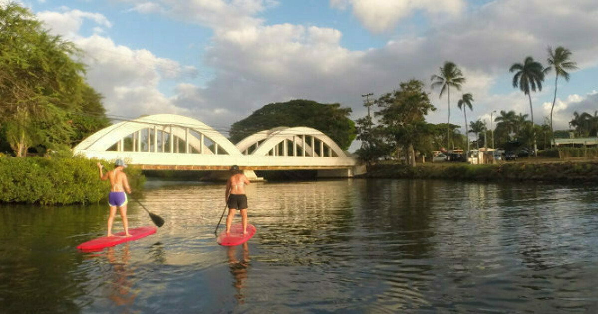 Group North Shore Stand Up Paddle Boarding Lesson Adventure Tours Hawaii